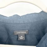Ann Taylor  Womens 100% Linen Beachy Lagenlook Button Down Shirt Navy Blue Size M Photo 2