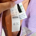 J Crew Bikini Bottom Womens Small Purple Textured Curved Waist Cheeky Pastel NEW Photo 3