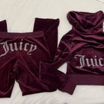 Juicy Couture Size s OG Bling tracksuit Dark purple rhinestone velour Photo 0