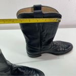 Justin  Women Black Leather Roper Boots 6.5 R L3703 Western Cowgirl Biker USA Photo 2