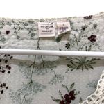 Melrose and Market lace trim light green and white cream floral paisley peasant top Photo 2