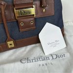 Christian Dior Street Chic Uptown Denim & Leather Top Handle Bag Purse Photo 1