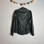 BLANK NYC NWT  Green Faux Leather Puff Sleeve Button Up Shirt Shacket Photo 5