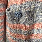J.Crew  Tweed Striped Cardigan Womens Floral Buttons Xlarge Photo 4