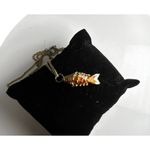 Enamel KOI Gold Fish Moveable Articulated Pendant Charm Cloisonné Orange Photo 8