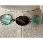Artisan Silver 925 Amazonite Crystal, Pearl, Faux Turquoise Statement Necklace Photo 3