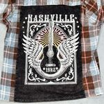 Altar'd State Altar’d State Acid Wash Plaid Button Down Nashville Shirt Top size Small Photo 6