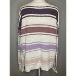 Aeropostale Oversized Sweater Coquette S Pullover Cream Purple Waffle Knit Comfy Photo 4