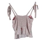 North End Crop Top Womens M Pink Floral Smocked Tie Strap Milkmaid Cottagecore Size M Photo 2