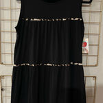 Heimish Black Sleeveless Top w/ Leopard Accents | NWT | Size Medium Office Brown Photo 0