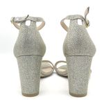Stuart Weitzman  Nudistcurve 75 Glitter Block Heel Sandals Platino Size 7 Wedding Photo 9