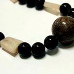 Handmade Jasper Obsidian Gem Fine Art Gemstone Bead Necklace Unisex Men Women Artist RARE Artisan Lobster Claw Clasp Closure Photo 5