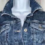 Liz Claiborne Blue Jean Jacket Distressed Vintage Style Photo 1