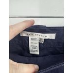 Max Studio 100% Linen Pant NEW Women 0 Navy Blue Straight Leg Minimalist Mature Photo 2