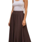 Coupe Gauzy Peasant Maxi Skirt Chocolate Brown Size XL Boho Fall Cottagecore Photo 0