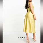ASOS purchased / Aria Cove satin lace trim tie cami sleeve midi dress / yellow 0 Photo 2