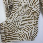 J. McLaughlin  Cashmere Sweater Womens S Cream Tan Pullover Animal Print Zebra Photo 8