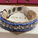 Juicy Couture Pam Gela E-Rhinestone Woven Bracelet Blue With Silver Crystals NWT Photo 0