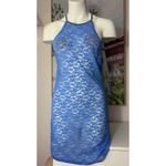 Victoria's Secret Victoria’s Secret Periwinkle Blue Floral Sheer Lace Mini Slip Dress Size L Photo 2