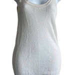 Theory  Women Tunic Tank Top PXS Ivory Mesh Cottoncash Knit Layering Luxe‎ Beachy Photo 0