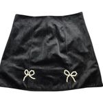 Avec Les Filles Anthropologie  Bow Embellished Slit Mini Skirt Size: XS Photo 1