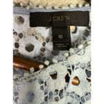 J.Crew Daisy Eyelet Bell Sleeve Blouse Jewel Neck Back Zip Up 10 Baby Blue Photo 7