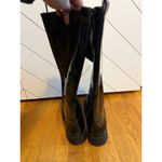 Aerosoles Women 9 Slalom Pull on Round Toe Black Faux Patent Leather Boots Photo 1