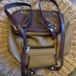 Valentina Italian Genuine Pebbled Brown Leather Drawstring Backpack Tan Photo 1