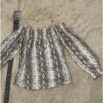 J for Justify Modern Snake Print Off Shoulder Top Size L Photo 2