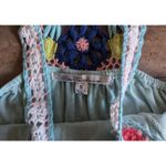 Anthropologie BLUE TASSEL Crochet Back Midi Dress S Mint Green Boho Festival Photo 3