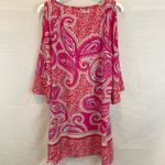 Glam cold shoulder paisley relax fit women’s dress Size Medium Photo 7