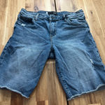 Kut From The Kloth  Denim Bermuda Shorts Raw Hem Size 8 Photo 0