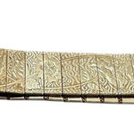 Vintage Silver Tone Floral Etched Adjustable Slider Belt Womens Fashion 70s 80s Photo 0