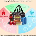 Insulated Lunch Bag for Women,Reusable Lunch Tote with Adjustable Shoulder Belt,Cute Love Heart Portable Lunch Box Cooler Bag,Perfect for Adult Girls Travel Picnic,Office,Working -Rose Gold Photo 2