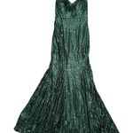 Hebeos  Mermaid Sequins Sweetheart Sleeveless Maxi Dress in Emerald Green, Size 4 Photo 0