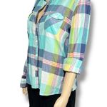 American Eagle  Womens Plaid Button Down Shirt Long Sleeves Collared Large Photo 4