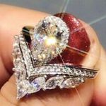 2Ct Lab Created Marquise Cut CZ Diamond Women Wedding Ring 14k White Gold Plated Silver Photo 1