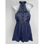 Stylestalker Bandana Print Halter Mini Dress Size Small Navy Built in Shorts Photo 7