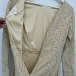 Bohme Cream Lace Long Sleeve Mini Dress Size Medium Cotton Boho Photo 8