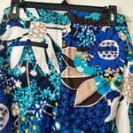 Trina Turk floral print pants - blue, white, brown and yellow, size 6 Photo 2