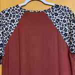Southern Stitch  Leopard Print with Football and Sunflowers Raglan Tee Photo 4