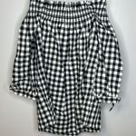Kate Spade Broome Street Black and White Gingham Off Shoulder Top Size XS Photo 7