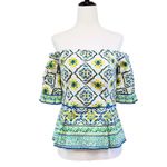 Antonio Melani Kira Off The Shoulder Peplum Top Blouse Citrus Grove Size 8 New Photo 1