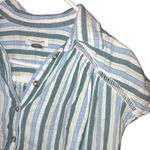 Pilcro and the Letterpress Pilcro Anthropologie the Serena surf Henley blouse striped print button down box Photo 3