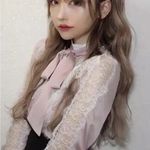 Japanese Swankiss Silky Satin Lace Victorian Cottagecore Pink Blouse Shirt Top Size XS Photo 1