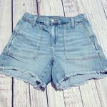 Aerie  Denim Cut Off High Rise Stretch Shorts Photo 0
