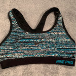 Nike Pro Women's Sports Bra - Black and Teal Photo 0