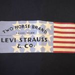 Levi's Levi Strauss Two Horse Brand Vintage T-Shirt NWT Medium Levi’s Blue Flag Photo 2