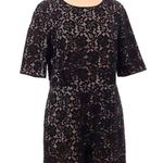 BCBGMAXAZRIA Haile Lace Romper Black Overlay Short Sleeve Women’s Size L Large Photo 3
