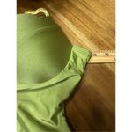 Olive green one piece swimsuit gold tone metal accents size small Green Photo 3